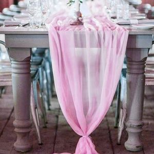 18" W x 180" L Chiffon Table Runner, Pink